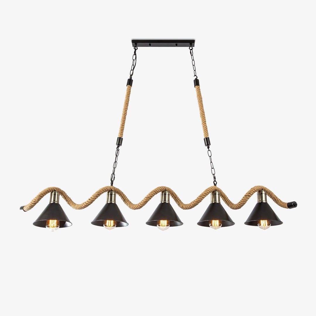 Hemp Rope Industrial Wave Chandelier - Vakkerlight