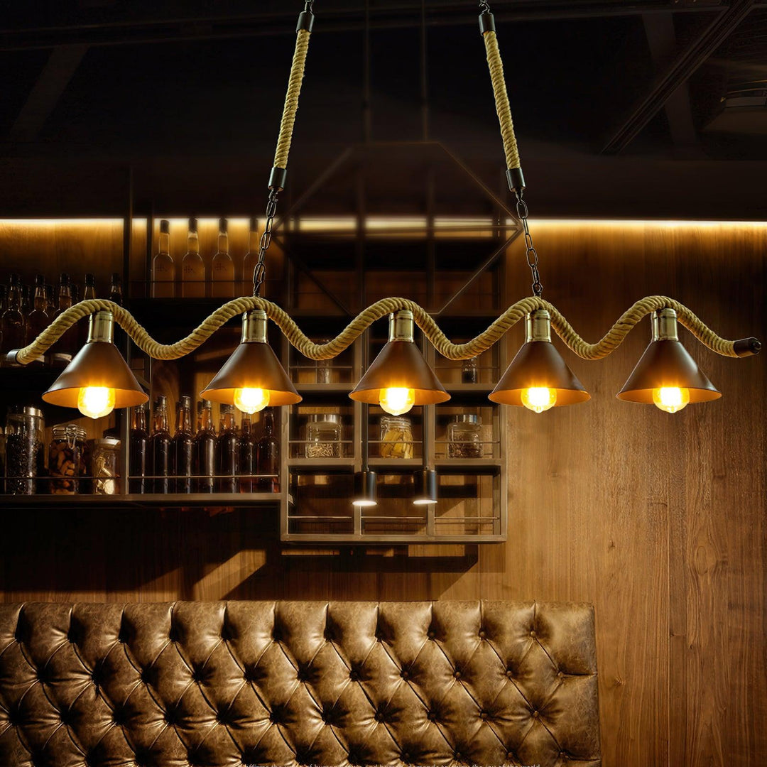 Hemp Rope Industrial Wave Chandelier - Vakkerlight