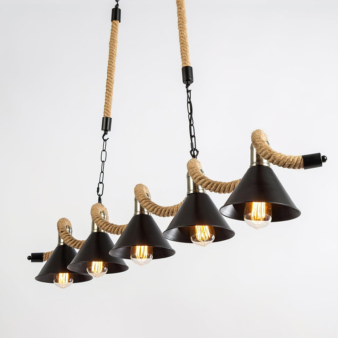 Hemp Rope Industrial Wave Chandelier - Vakkerlight