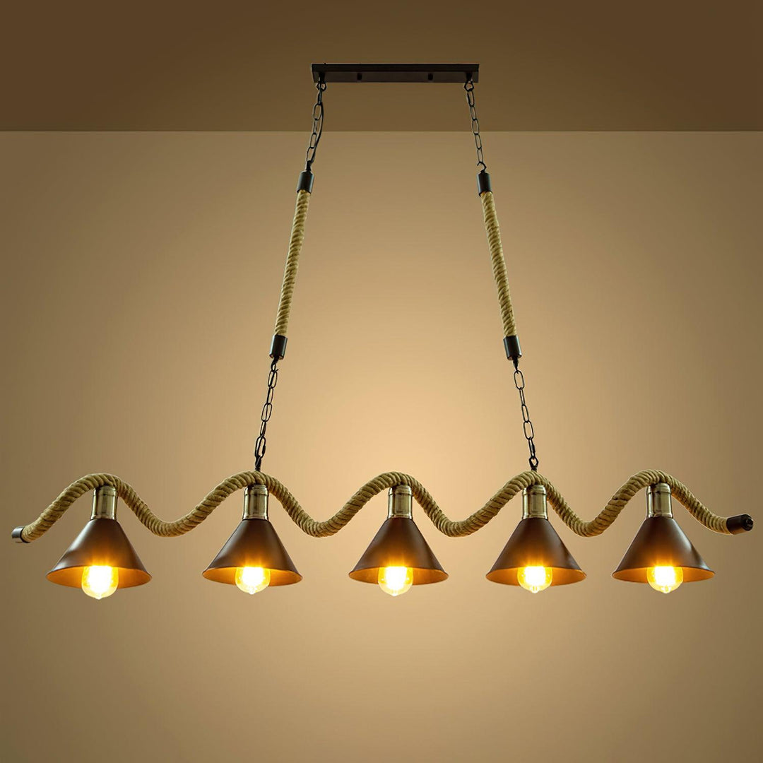 Hemp Rope Industrial Wave Chandelier - Vakkerlight