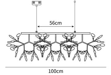 Black Firefly LED Chandelier — Dimension drawings 3
