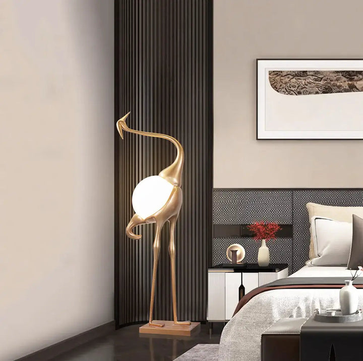 Heron Sculpture Floor Lamp