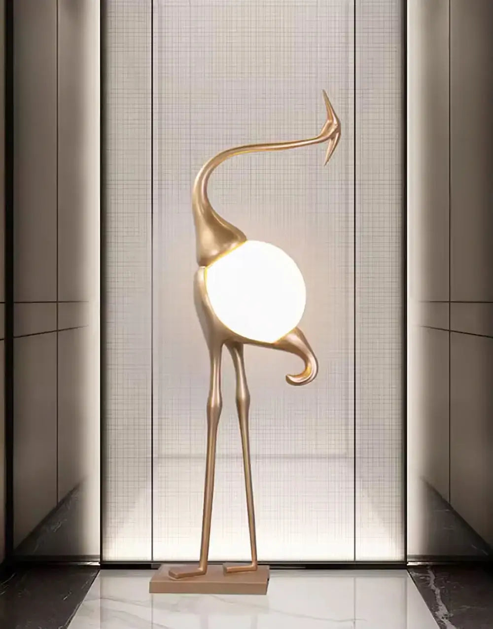 Heron Sculpture Floor Lamp