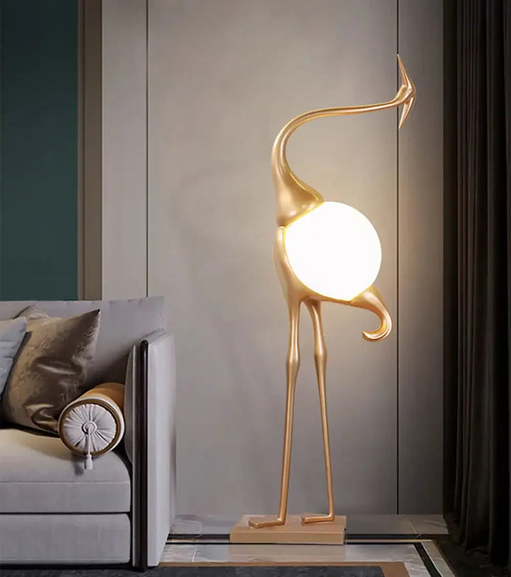 Heron Sculpture Floor Lamp