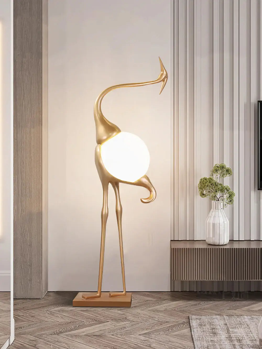 Heron Sculpture Floor Lamp