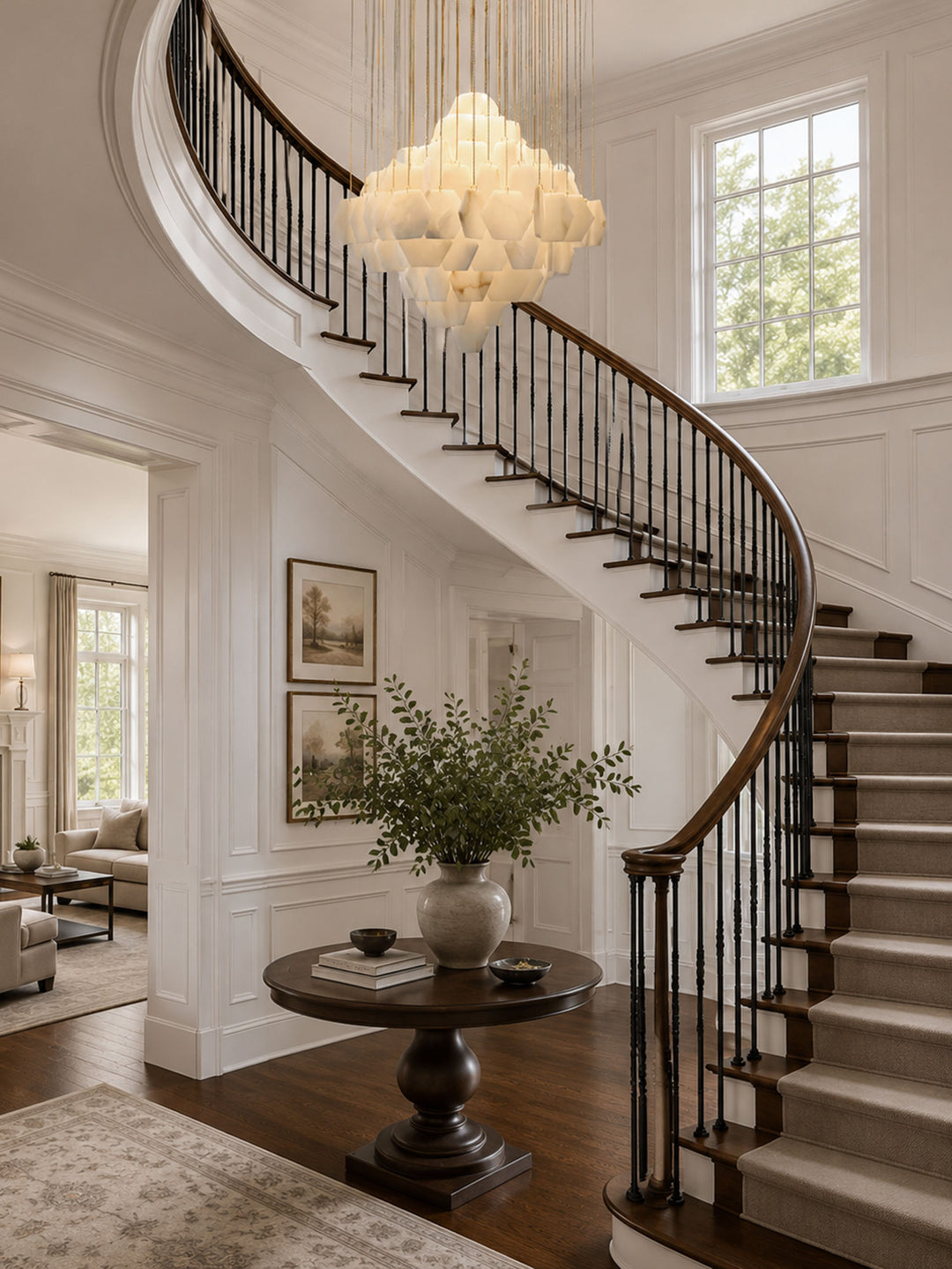 Hexa Alabaster Cascade Chandelier - Vakkerlight