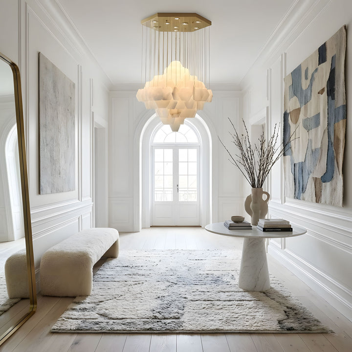 Hexa Alabaster Cascade Chandelier