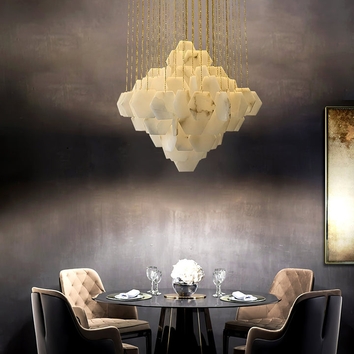 Hexa Alabaster Cascade Chandelier - Vakkerlight