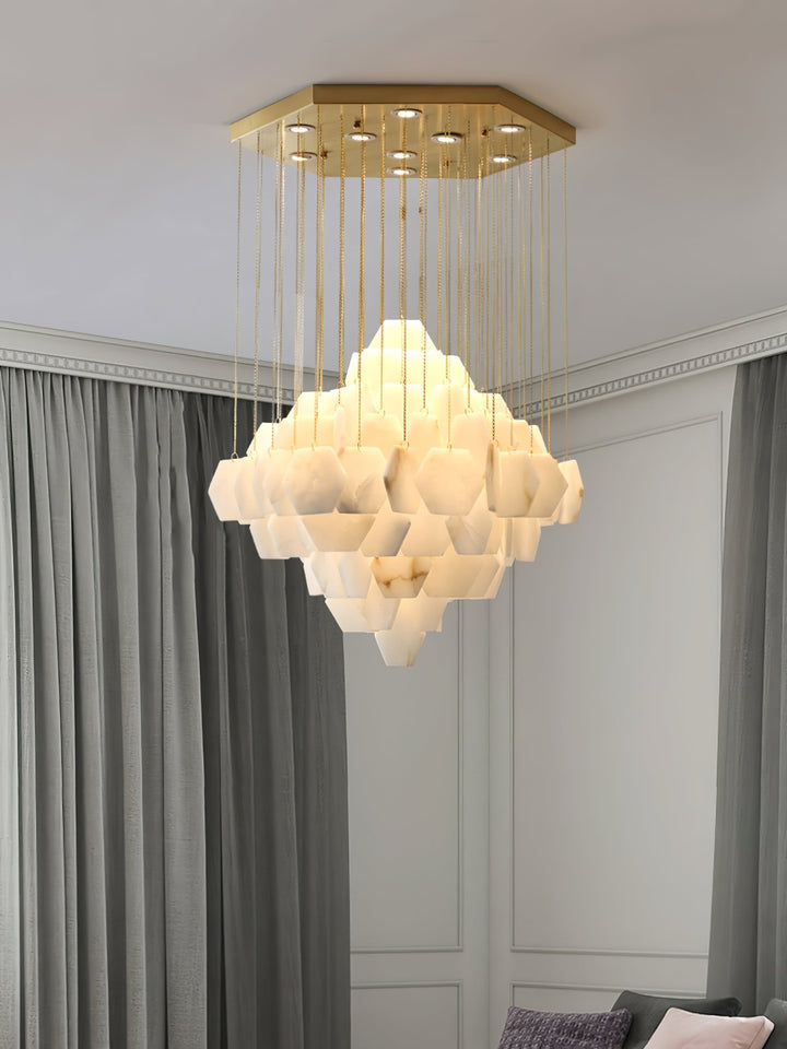 Hexa Alabaster Cascade Chandelier - Vakkerlight
