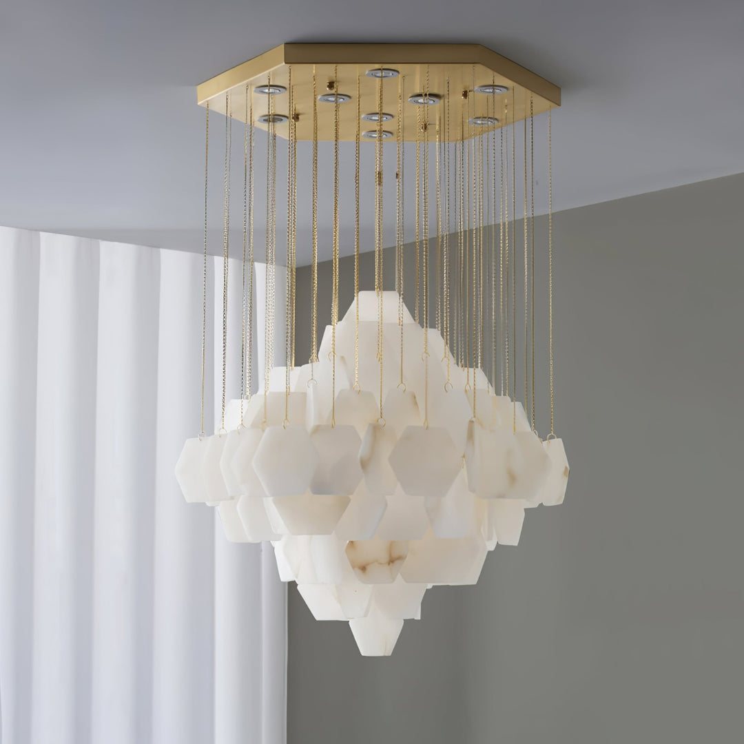 Hexa Alabaster Cascade Chandelier - Vakkerlight