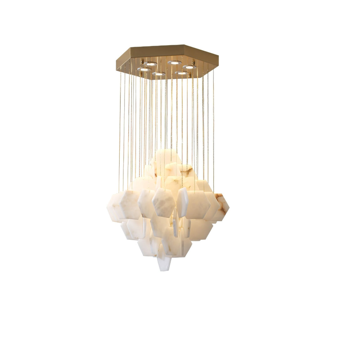 Hexa Alabaster Cascade Chandelier - Vakkerlight