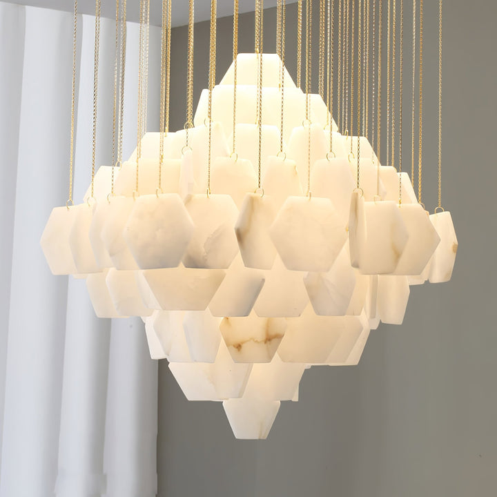 Hexa Alabaster Cascade Chandelier - Vakkerlight