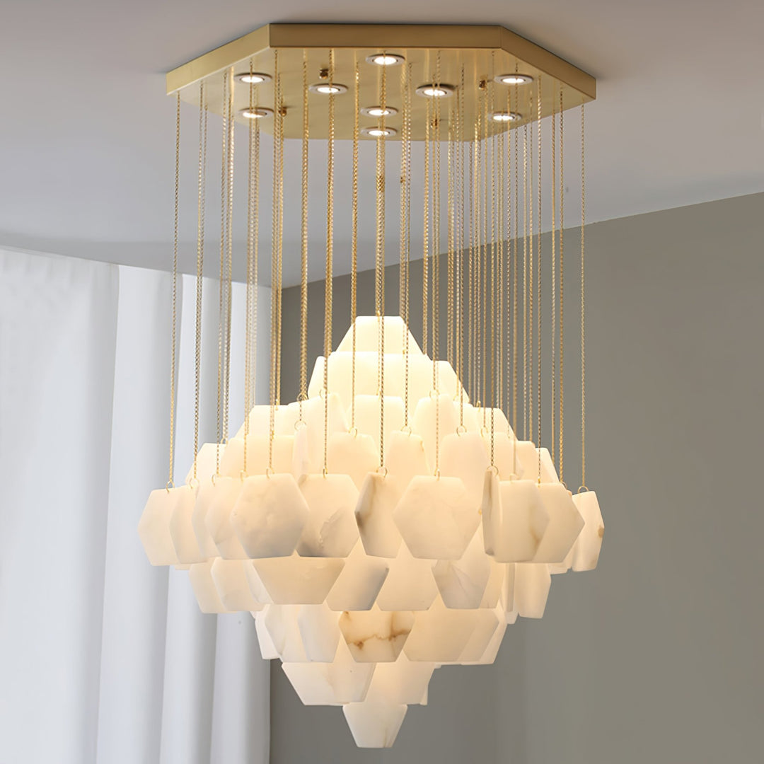 Hexa Alabaster Cascade Chandelier - Vakkerlight