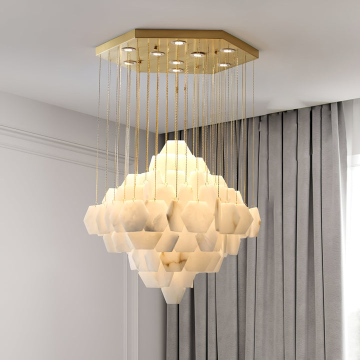 Hexa Alabaster Cascade Chandelier - Vakkerlight