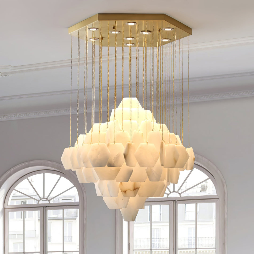 Hexa Alabaster Cascade Chandelier - Vakkerlight
