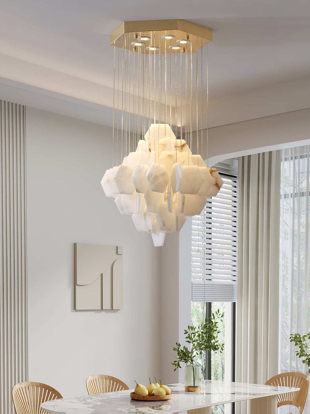 Hexa Alabaster Cascade Chandelier - Vakkerlight