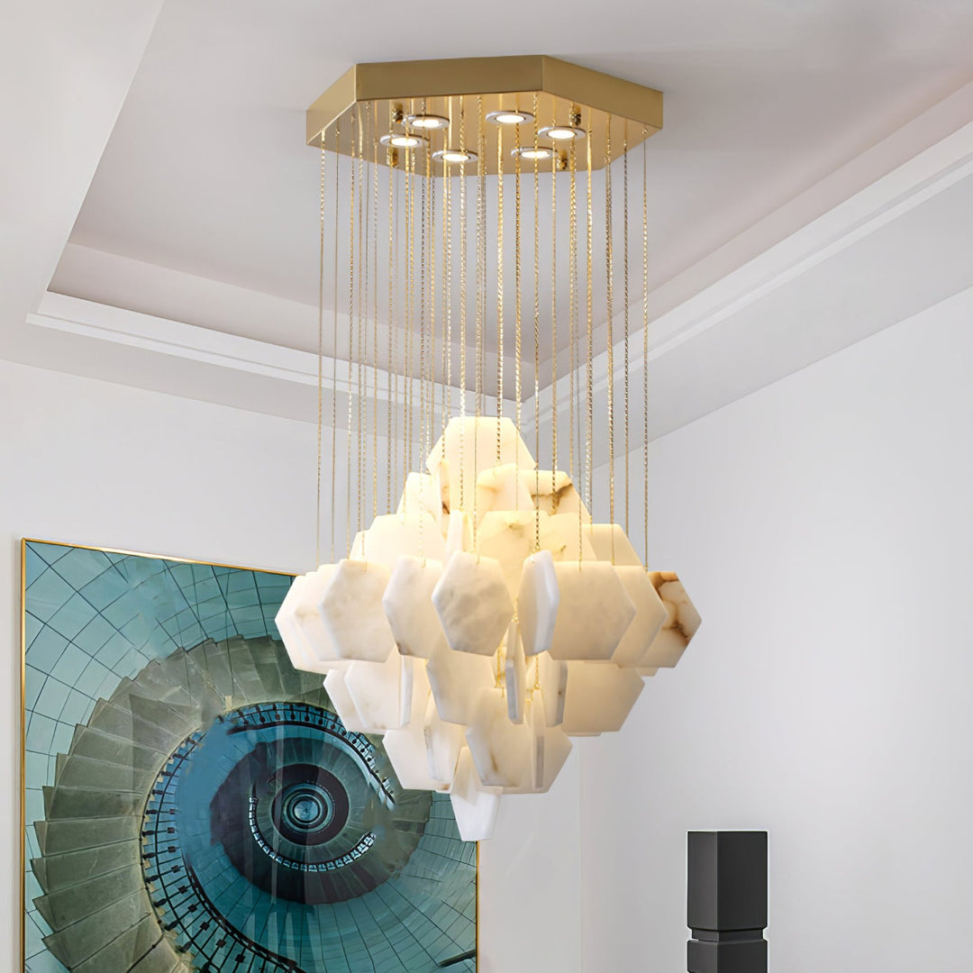 Hexa Alabaster Cascade Chandelier - Vakkerlight