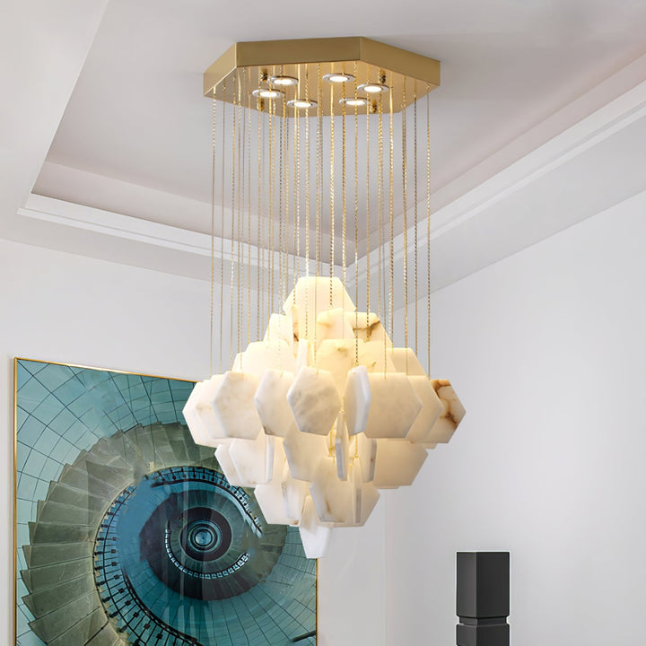 Hexa Alabaster Cascade Chandelier - Vakkerlight