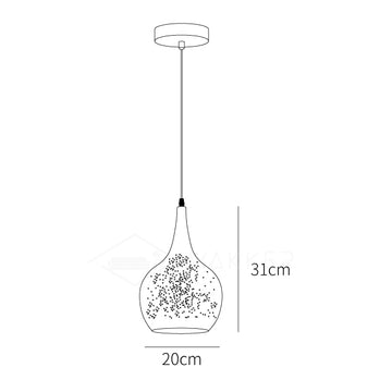 Hollow Industrial Pendant Lamp — Dimension drawings 1