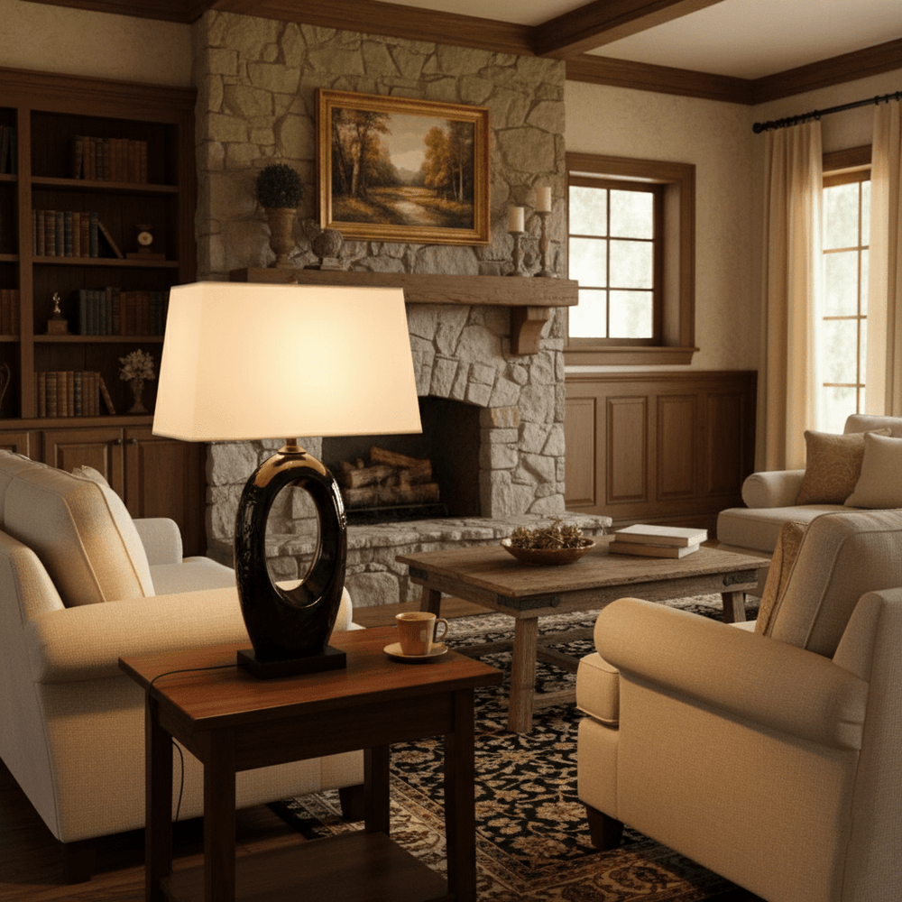 Hollow Oval Ceramic Table Lamp - Vakkerlight