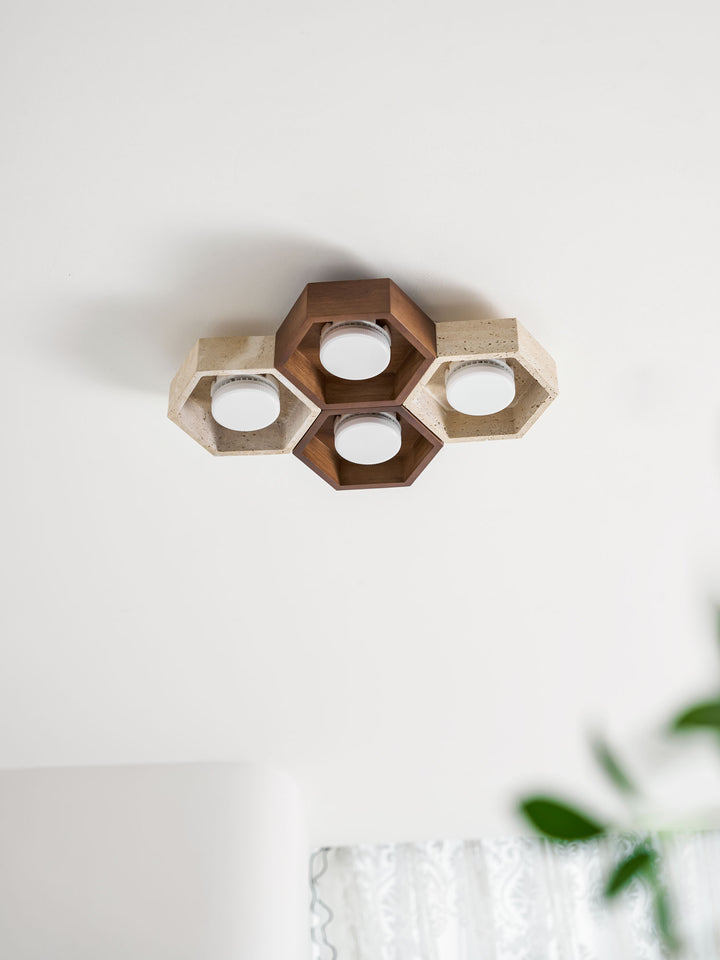 Candeeiro de Tecto Favo Travertino