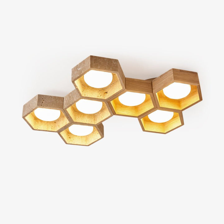 Honeycomb Travertine Ceiling Lamp - Vakkerlight