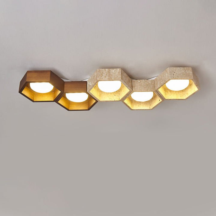 Honeycomb Travertine Ceiling Lamp - Vakkerlight