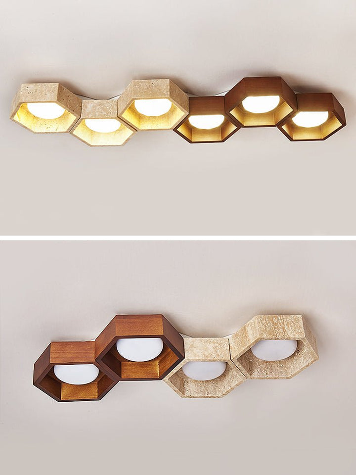 Honeycomb Travertine Ceiling Lamp - Vakkerlight