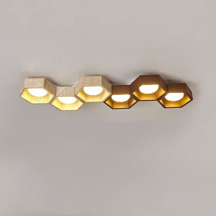 Honeycomb Travertine Ceiling Lamp - Vakkerlight