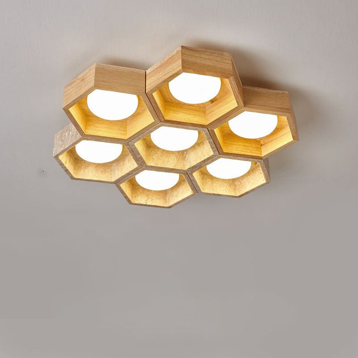 Honeycomb Travertine Ceiling Lamp - Vakkerlight