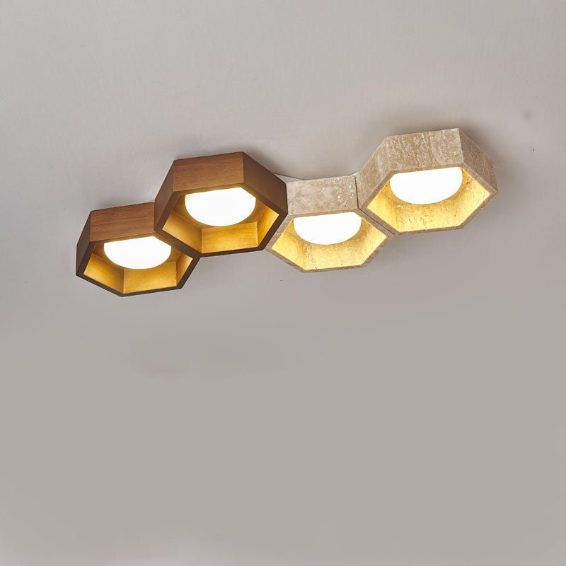 Honeycomb Travertine Ceiling Lamp - Vakkerlight