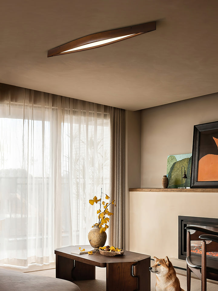 Horizon Linear Wood Ceiling Lamp - Vakkerlight