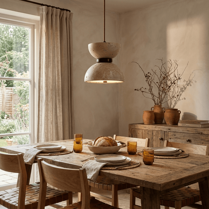 Hourglass Travertine Pendant Lamp - Vakkerlight