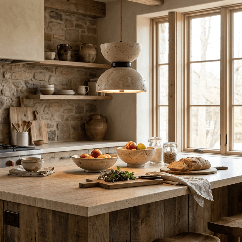 Hourglass Travertine Pendant Lamp - Vakkerlight