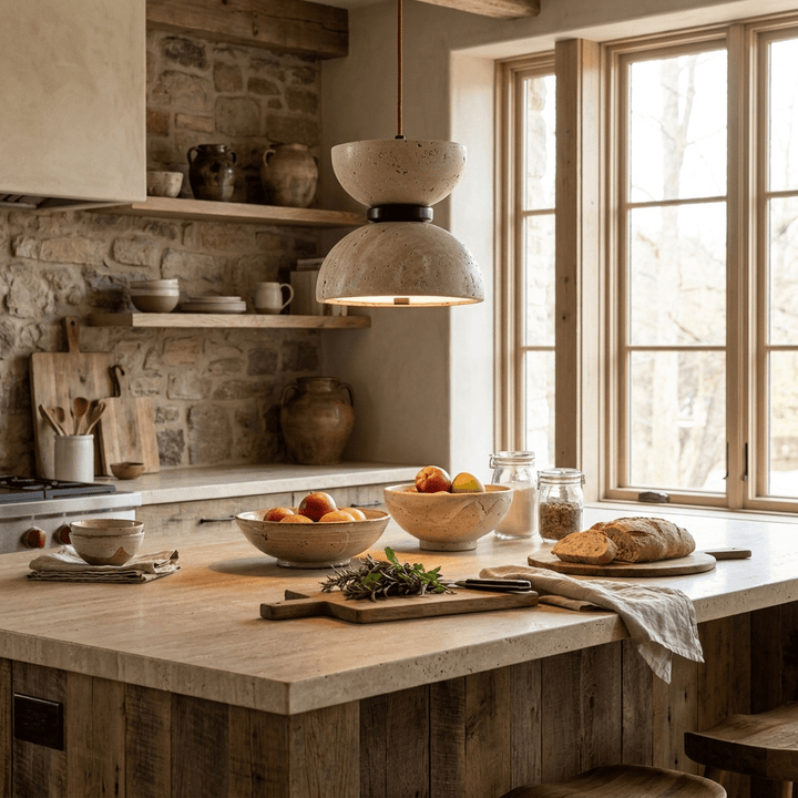 Hourglass Travertine Pendant Lamp - Vakkerlight