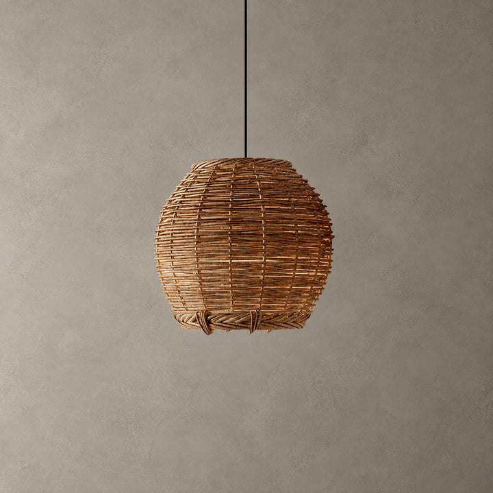 Suspension Hues en rotin