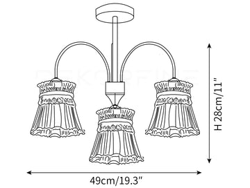 Ice Cream Crystal Chandeliers — Dimension drawings 1