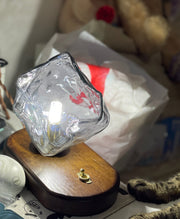 مصباح طاولة زجاجي من حجر الجليد