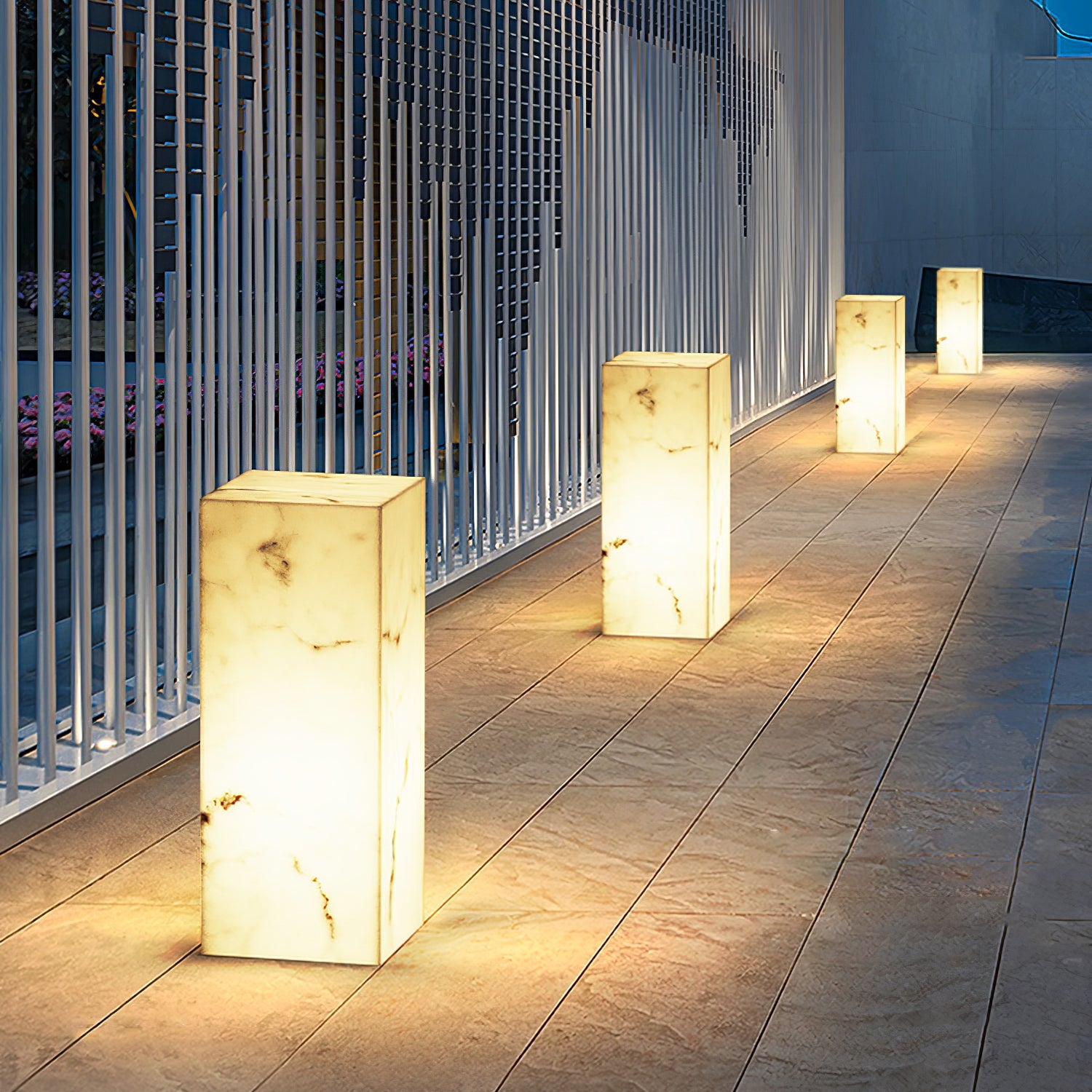 Imitation Marble Cube Outdoor Light – Vakkerlight