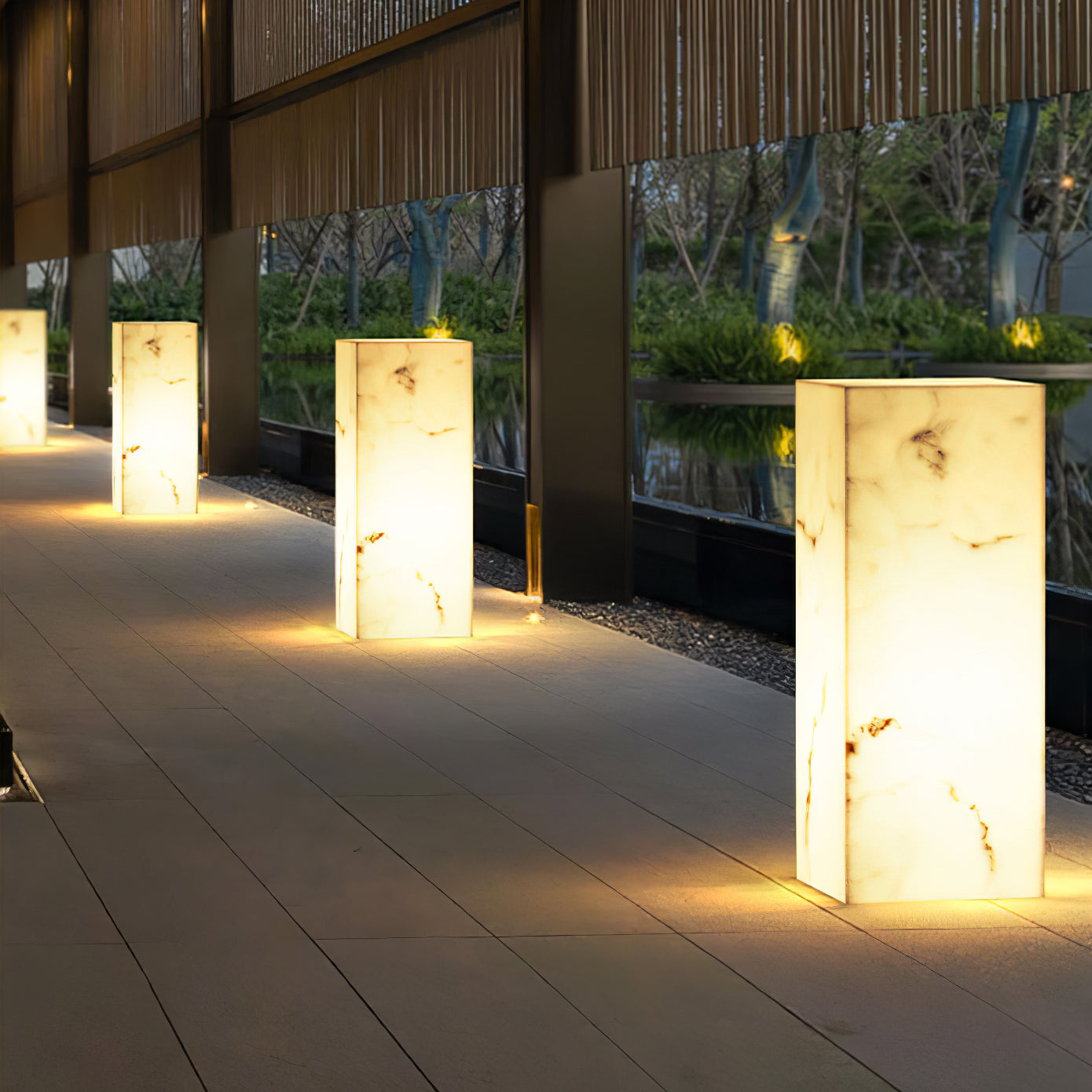 Imitation Marble Cube Outdoor Light – Vakkerlight