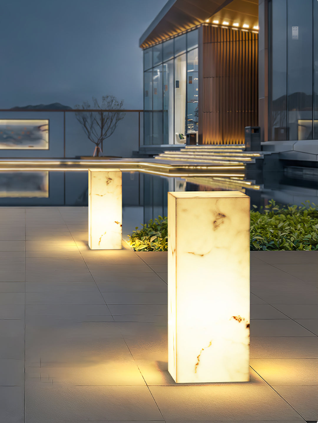 Imitation Marble Cube Outdoor Light