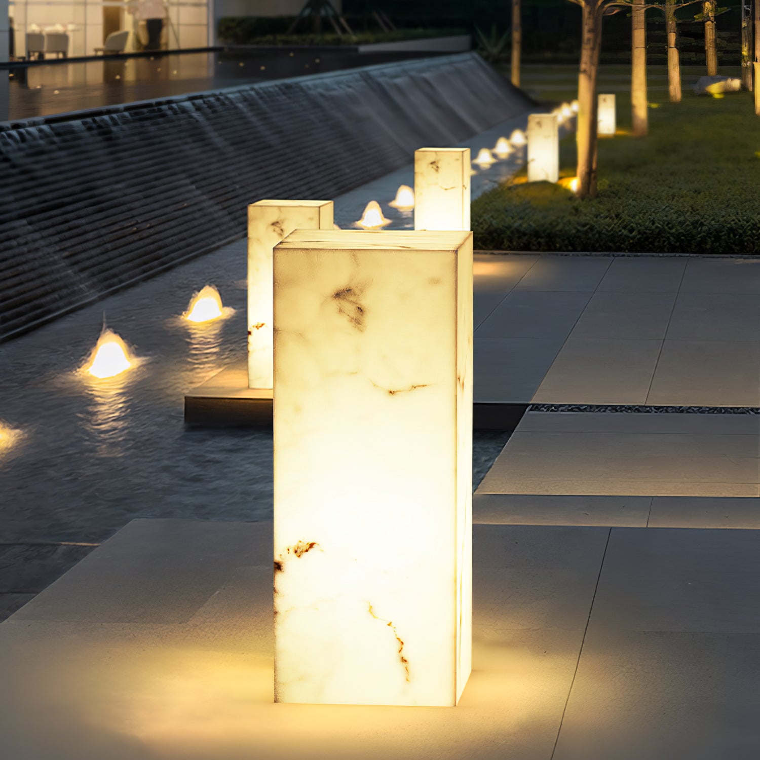 Imitation Marble Cube Outdoor Light – Vakkerlight