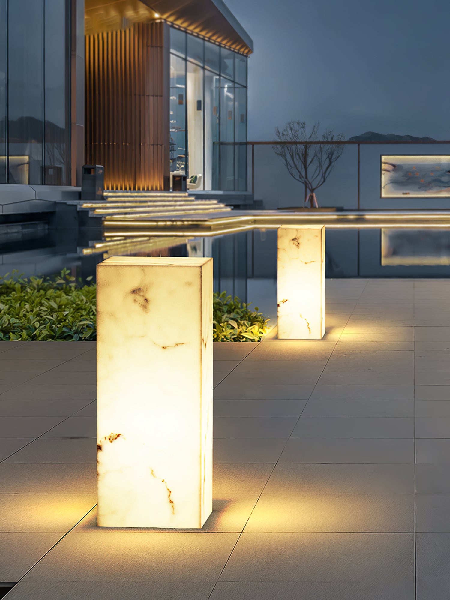 Imitation Marble Cube Outdoor Light – Vakkerlight