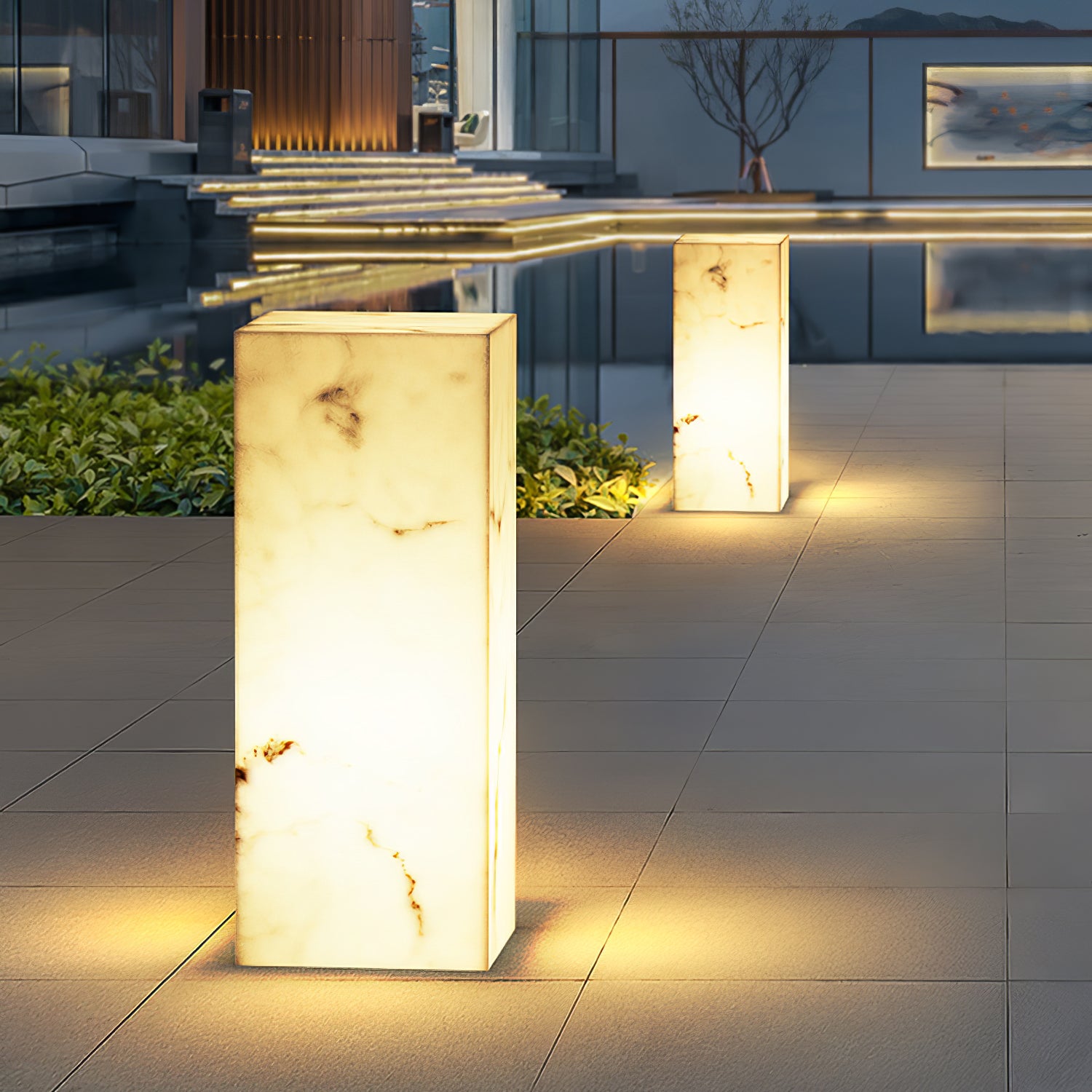 Imitation Marble Cube Outdoor Light – Vakkerlight