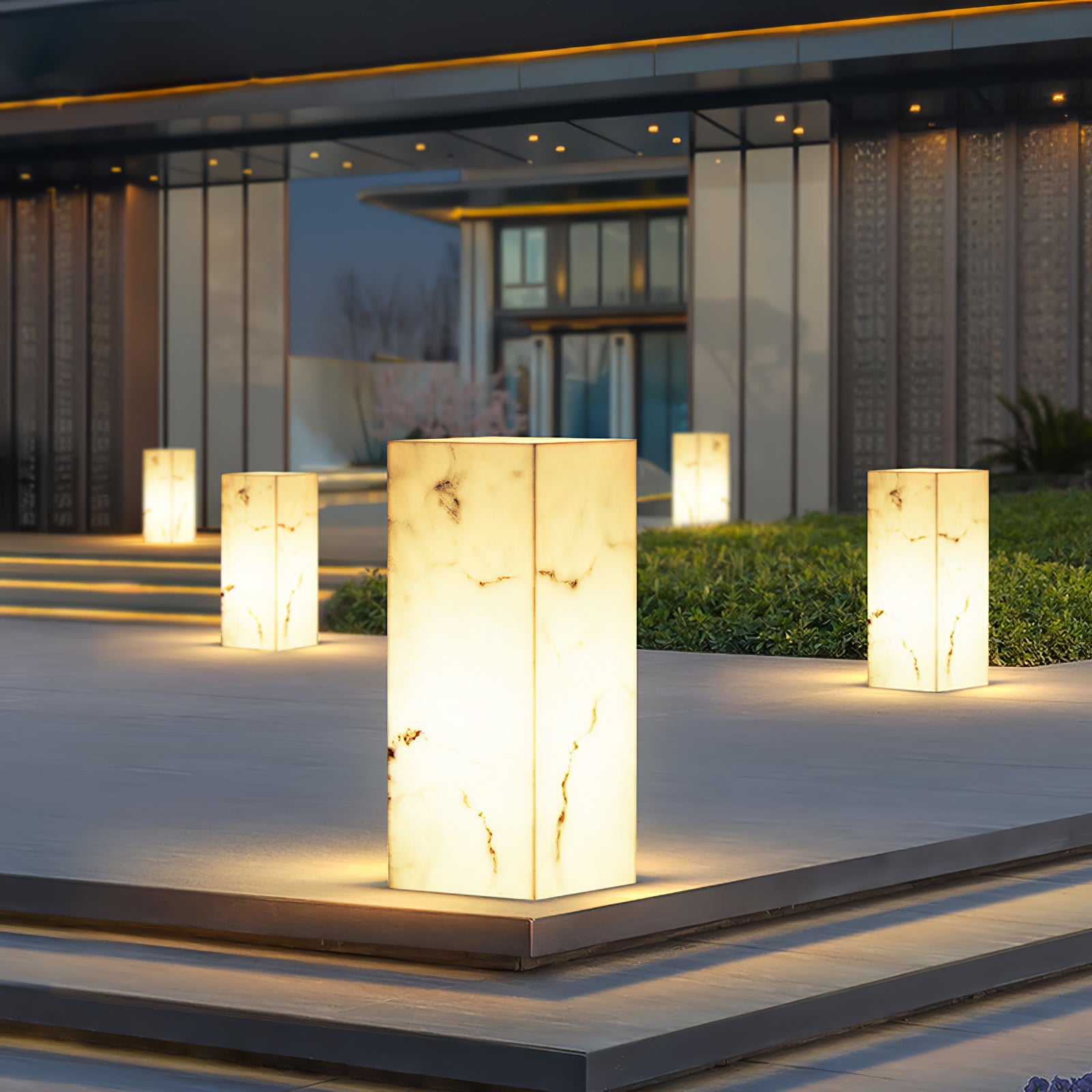 Imitation Marble Cube Outdoor Light – Vakkerlight