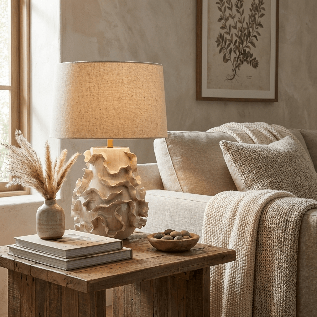 Increspa Ruffled Ceramic Table Lamp - Vakkerlight