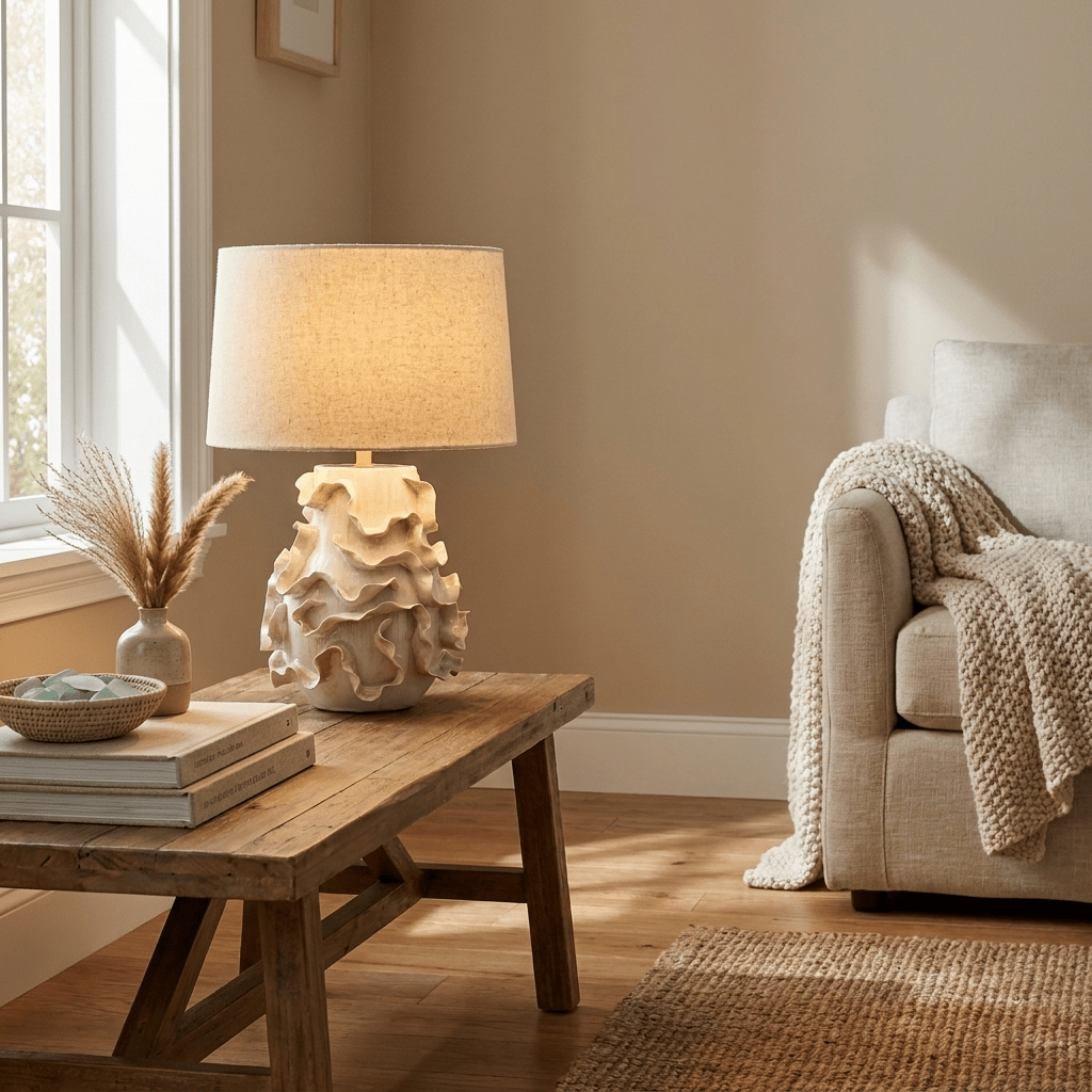Increspa Ruffled Ceramic Table Lamp - Vakkerlight