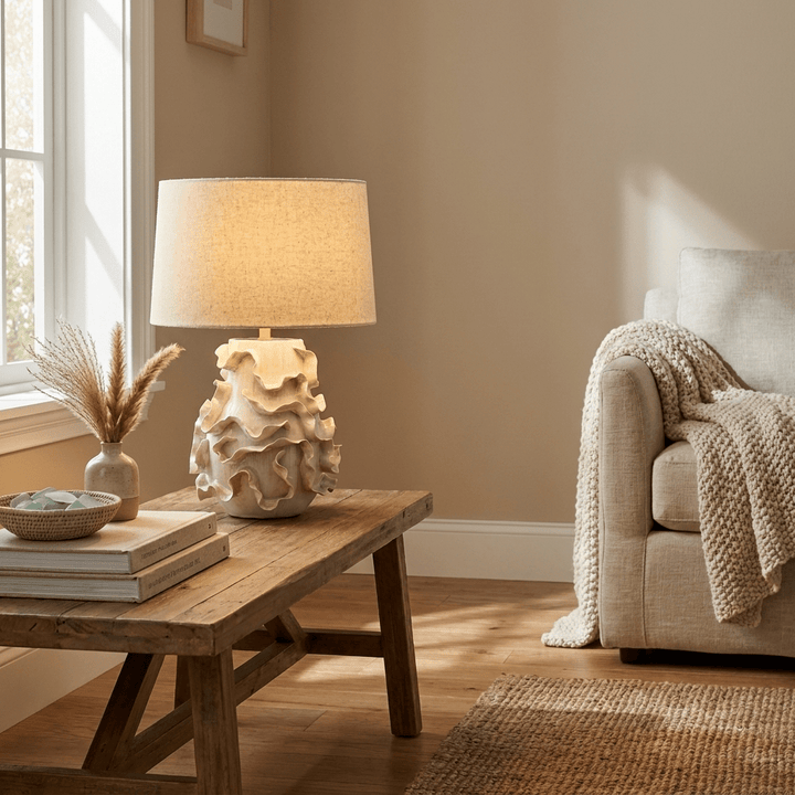 Increspa Ruffled Ceramic Table Lamp - Vakkerlight