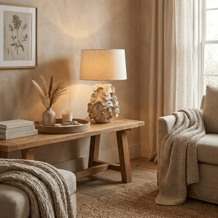 Increspa Ruffled Ceramic Table Lamp - Vakkerlight