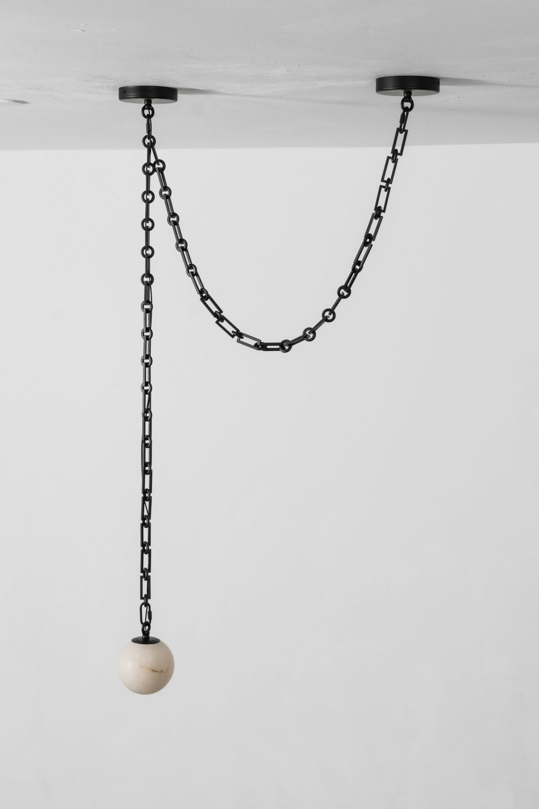 Industrial Alabaster Orb Chain Chandelier - Vakkerlight
